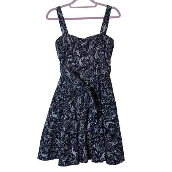 Eva Rose Zodiac Astrology Black Celestial Retro Mini Dress Medium Rockabilly - Picture 2 of 12
